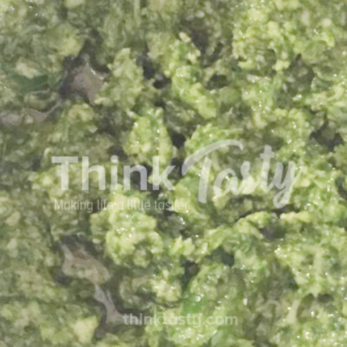 Pesto made with basil or parsley