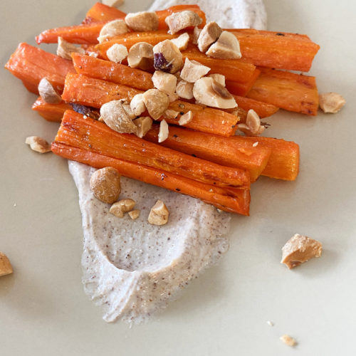 roasted carrots with spiced yogurt