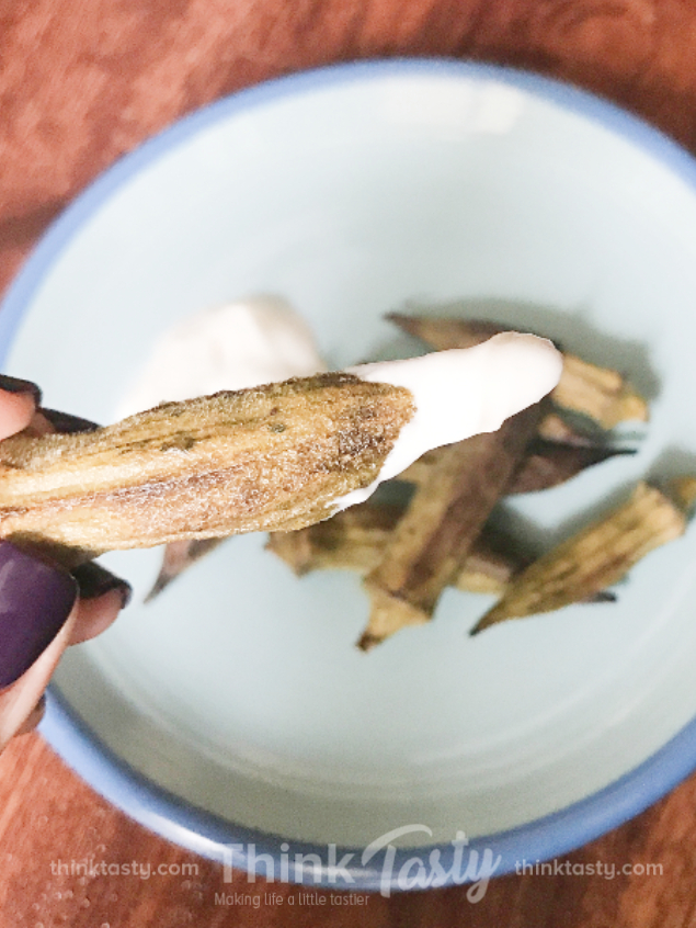 Roasted Okra with Dipping Sauce Think Tasty