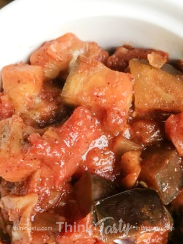 Eggplant and Tomato Sauté with a Spicy Kick Think Tasty