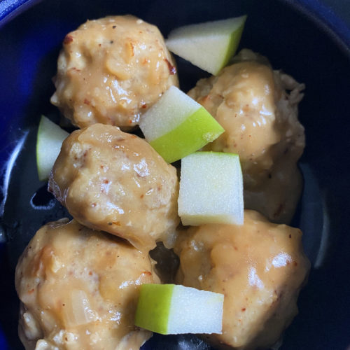 apple bourbon chicken meatballs