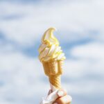 Soft serve ice cream in the summer time